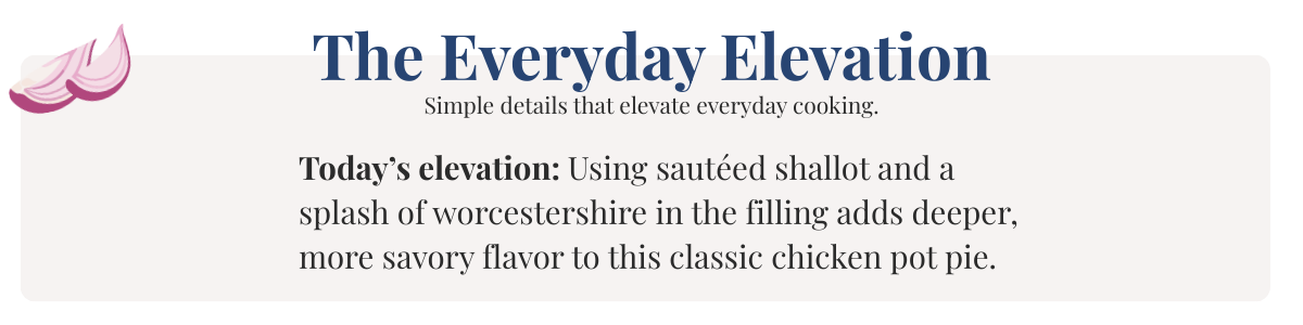 Today's elevation graphic with a picture of a cut shallot. 