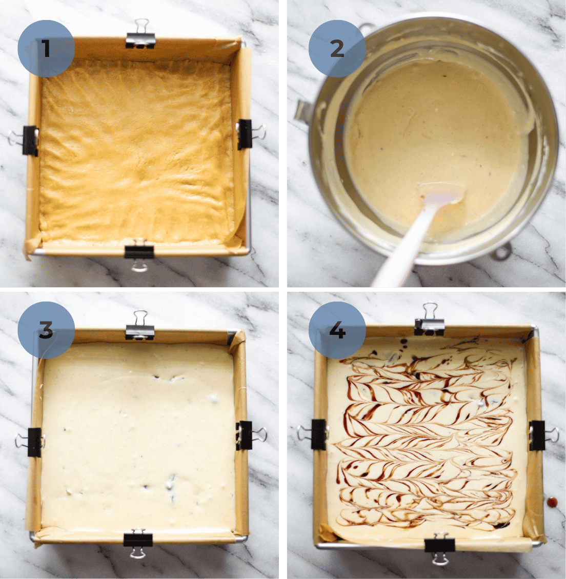 How to make Amarena Cherry Cheesecake Bars steps.