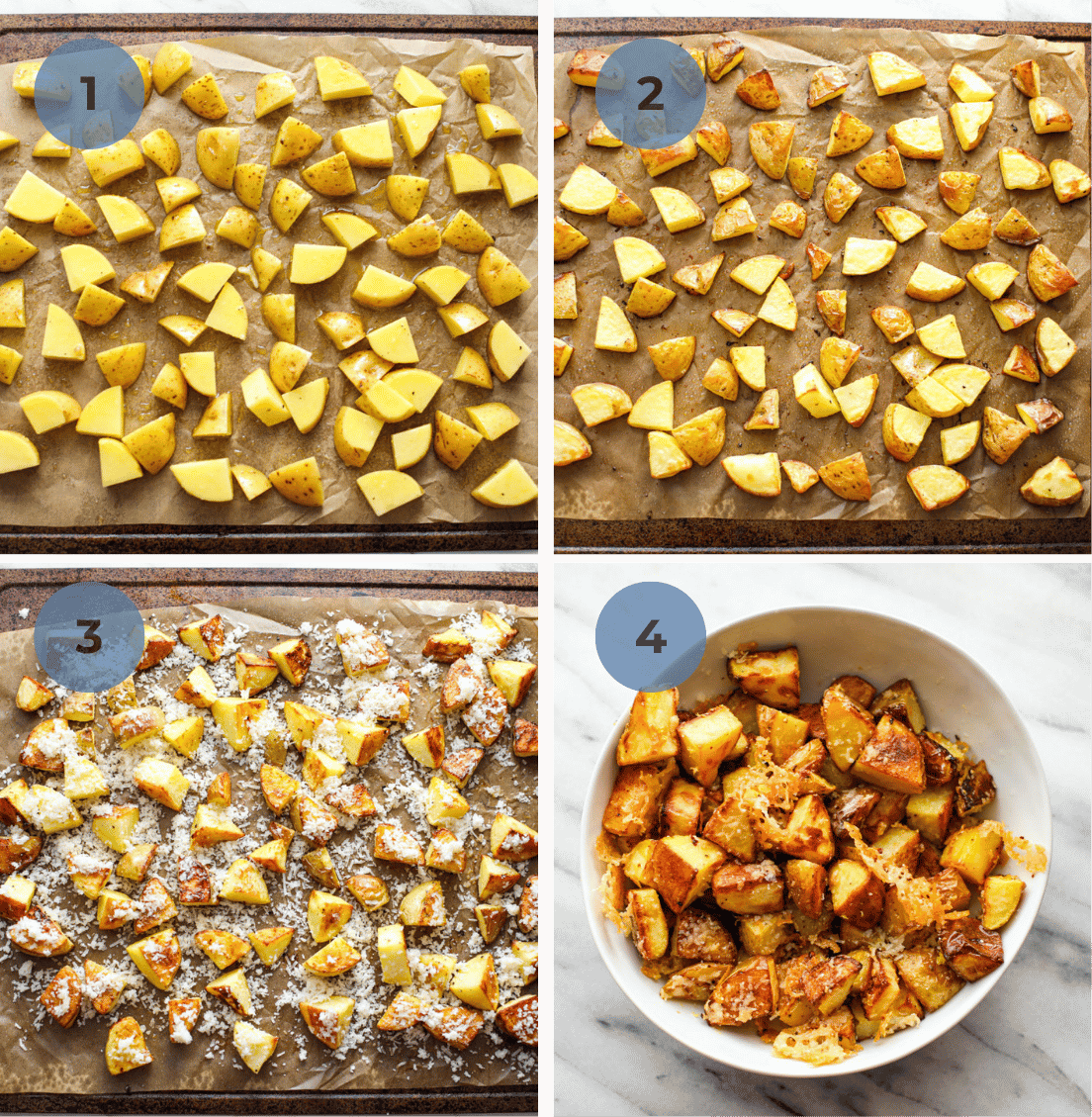 How to make crispy potatoes graphic.