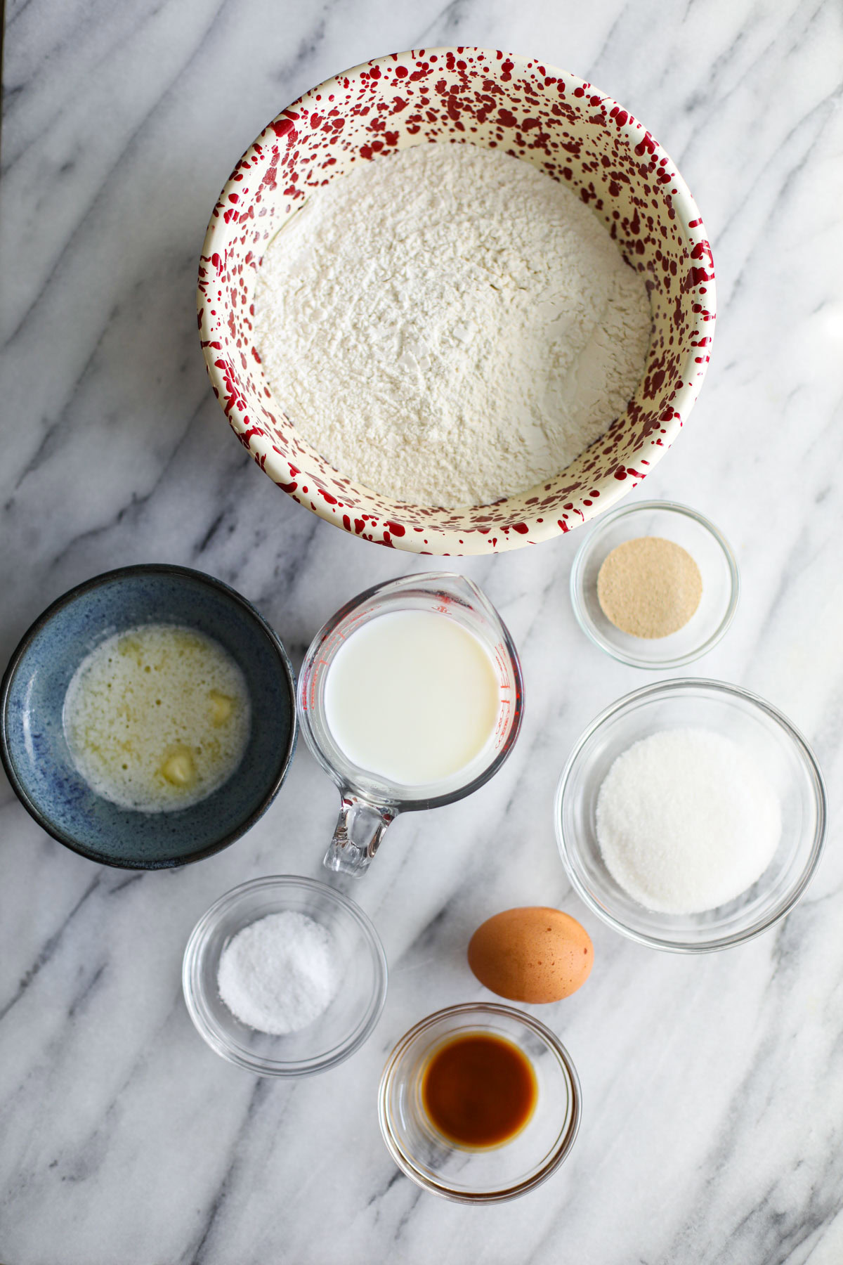 Dough ingredients.